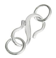 10pcs Sterling Silver S Hook Eye Clasp Small Connector 7mm with Soldered Rings for Jewelry Craft Making Findings SS190