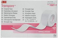 7777315 PT# 1527-1 Tape Transpore Surgical 1"x10yd Plastic Adh Clr 12/Bx Made by 3M Medical Products