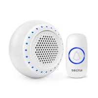 Wireless Doorbell, M523+F55 Waterproof Door bell Chime Operating at Over 1000 Feet with 5 Volume Levels, 32 Melodies & LED Flash (White)