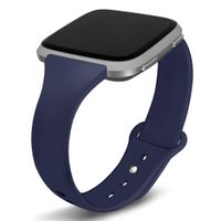 Kmasic Compatible Fitbit Versa Bands, Narrow Slim Soft Silicone Small Replacement Wristband for Fitbit Versa/Versa Lite Edition Women Men, Navy Blue, Small