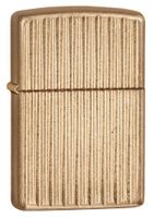 Zippo Armor Vertical Lines Lighter, Tumbled Brass