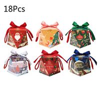 Kweeniny 18Pcs New Christmas Gift Box Christmas Eve Santa Claus Peace Fruit Box Box