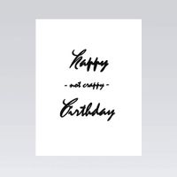 Quiplip Black and White Greetings Birthday Card, 4.25"x5.5",