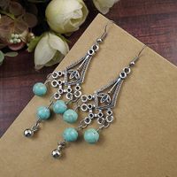 1set New Chic Fashion Womens Jewelry Turquoise bead Type Ear Stud Earrings Gift Good Stylish Design Bright Designer Novelty Girls Prom Brides Charms Cute Charm