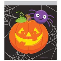 Pack of 120 Black and Orange Pumpkin and Spider Printed Sandwich Bag with Zipper 10.25"