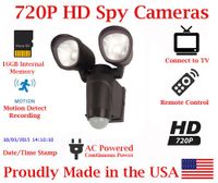SecureGuard Outdoor Flood Motion Light 720P Spy Camera SD Card DVR Self Recording Spy Covert Hidden Nanny Camera