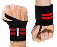 Ipow Adjustable 18.5" Weight Lifting Training Wrist Straps Support Braces Wraps Belt Protector for Weightlifting Powerlifting Bodybuilding - For Women and Men,set of 2