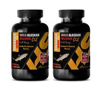 Brain Health Memory and Focus - Wild Alaskan Salmon Oil - Full Range 2000Mg - Fish Oil Supplement - 2 Bottles 180 Softgels
