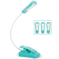 LuminoLite Rechargeable 7 LED Book Light, Reading Lights for Reading in Bed, 3000-6000K Dimmable 9 Brightness Levels, Up to 60 Hours Lighting. Perfect for Bookworms, Kids & Travel. (Turquoise)