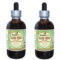 Aloe Vera (Aloe Vera) Glycerite, Organic Dried Leaf Alcohol-Free Liquid Extract (Brand Name: HerbalTerra, Proudly Made in USA) 2x2 fl.oz (2x60 ml)
