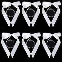 6pcs White Wedding Ribbon Bows Pew End Bows Car Decoration Reception Shower 13cm