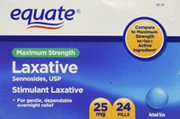 Equate - Laxative, Maximum Strength, Sennosides 25 mg, 24 Pills (Compare to ex-lax)