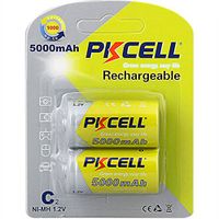 C 1.2V 5000mAh NI-MH Rechargeable Battery(2Pcs Per Blister Card)
