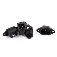 uxcell a16012700ux0459 AC 250V 10A IEC320 C14 Male 3 Terminals Power Inlet Socket Connector Adapter for Electric Cooker Pack of 5