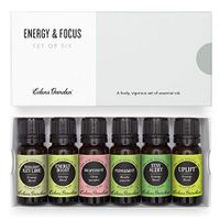 Edens Garden Energy & Focus Essential Oil 6 Set, Best 100% Pure Aromatherapy Starter Kit (For Diffuser- Anxiety & Stress), 10 ml