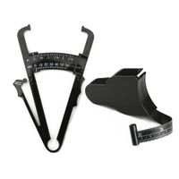 Fat Tester, Personal Body Fat Tester Calipers with Tape Measure and Fat Charts Fitness, Accurate Measure Tape Keep Health Analyzer (Black)