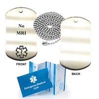 No MRI Stainless Steel Medical Alert ID Dog Tag Pendant