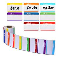L LIKED 400 Stickers - 8 Colors Plain Name tag Labels with Perforated Line for School Office Home (3.5"x2" Each)