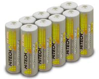 Hitech - 10 Pack High-Capacity Ni-MH Rechargeable 2500mAh Batteries for EyeClops Night Vision Infrared Stealth Goggles