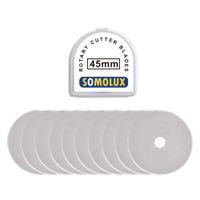 45mm Rotary Cutter and Trimmer Refill Blades for Fiskars by SOMOLUX, 10PCS Replace Blades for Quilting Scrapbooking Sewing Sharp and Durable ...