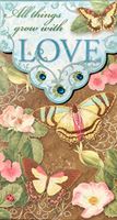 Punch Studio Gold Foil Gem Embellished Long Notepad, All Things Grow with Love 95144