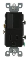 Leviton 5625-E 15 Amp, 120 Volt, Decora Single-Pole, AC Combination Switch, Commercial Grade, Grounding, Black