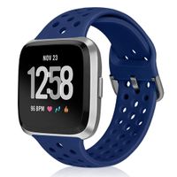 XFYELE Sport Band Compatible with Fitbit Versa/Versa 2/Versa Lite/SE, Soft Breathable Silicone Strap Replacement Wristband with Multiple Colors for Men Women (Dark Blue)