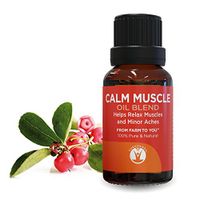 GuruNanda Calm Muscle Essential Oil Blend for Muscle Tension -Essential Oils for Aromatherapy Diffusers - Wintergreen - Nutmeg - Eucalyptus- Turmeric - Ginger- Black Pepper -Peppermint - 15ml