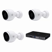Ubiquiti UniFi Video Camera G3 3 Units Indoor/Outdoor 1080p IP Camera Bullet Camera with Unifi Network Video Recorder Much Larger 2TB Hard Drive