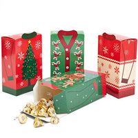 Blue Panda Christmas Party Favor Boxes, Ugly Sweater (36 Count) 4 Designs