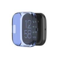 Shan-S Case Compatible for Fitbit Versa 2,Soft Ultra-Slim TPU Clear Shock-Proof All-Around Protective Coverage Cover Shell Case Bumper Defense Edge Replacement for Fitbit Versa 2 Smartwatch