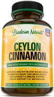 Organic Ceylon Cinnamon Supplement - 60 Capsules, 1200mg - Natural Antioxidant Dietary Supplement - Supports Healthy Metabolism & Blood Sugar Levels - Promotes Heart, Brain & Immune Health