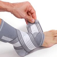 Neotech Care Ankle Brace Support (1 Unit) - Elastic & Breathable Fabric - Adjustable Compression Strap - for Men, Women, Youth - Left or Right Foot - Grey Color (Size L)