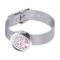 VALYRIA Tree of Life Aromatherapy Essential Oil Diffuser Adjustable Bracelet Locket Band With 12 Color Pads