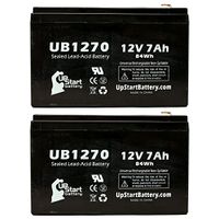 2 Pack Replacement for Minuteman E750 Battery - Replacement UB1270 Universal Sealed Lead Acid Battery (12V, 7Ah, 7000mAh, F1 Terminal, AGM, SLA) - Includes 4 F1 to F2 Terminal Adapters