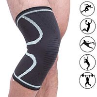 Bufccy Knee Brace Knee Protection Support Compression Sleeves, Wraps Pads for Running, Biking, Football, Basketball Sports, Gray XL