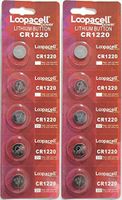 Loopacell Watch/Electronic Battery, 3v CR1220 10 batteries (Lithium Button Cell)