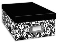 2PO Heavy-Duty Photo/Video Storage Box, Damask Design