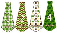 12 Monthly Baby Boy Milestone Onesie Tie Stickers ~ Diggin Dirt