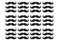 Yadda-Yadda Design Co. Mustache 36 Pack - Vinyl Decal Stickers YYDC (Each 2" w x .05" h) (Color Choices) (36 Pack, Black)