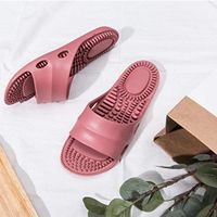 ADAHX Acupressure Massage Slippers, PVC Therapeutic Reflexology Sandals for Foot Acupoint Massage Shiatsu Arch Pain Relief Couple Slippers, Fit Men/Women,Red,39/40