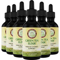 IVL Green Tea Elixir, Energy & Immune Support Dietary Supplement Formula, 2 fl oz (Pack of 6)
