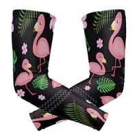 LEVEIS Tropical Flamingos Arm Sleeves UV Protection for Men Women Sunblock Protective Gloves Running Golf Cycling Driving Long Arm Cover 1 Pair