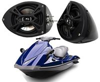 Compatible with Yamaha Wave Runner PWC Kicker Package Ks525 5.25" Custom Gloss Black Speaker Pods