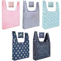 WeTest Reusable Shopping Grocery Bags Foldable 5 Pack, 25 x 15. 5 Inch