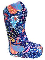 My Recovers Walking Boot Cover for Fracture Boot, Fashion Cover in Bright Blue Paisley, Tall Boot, Made in USA, Medical Fashion (LG)