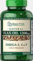 Puritan's Pride Natural Flax Oil 1200 mg-100 Rapid Release Softgels