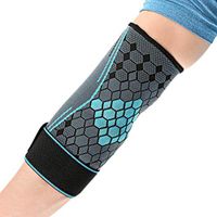 VORCOOL 1pc Unisex Running Protector Armband Elbow Sport Compression Elbow Support Extended Pads Brace Warmers Arm Sleeve(Blue, L)