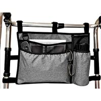 HNYG Waterproof Walker Bag,Wheelchair Side Bag with Cup Holder,Multifunctional Storage Bag for Rollator and Scooter,Universal,Gray