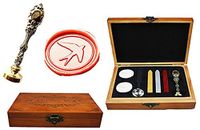 MNYR Vintage Swallow Bird Decorative Luxury Wood Box Silver Metal Peacock Wedding Invitations Gift Cards Paper Stationary Envelope Custom Wax Seal Sealing Stamp Wax Sticks Melting Spoon Gift Box Set